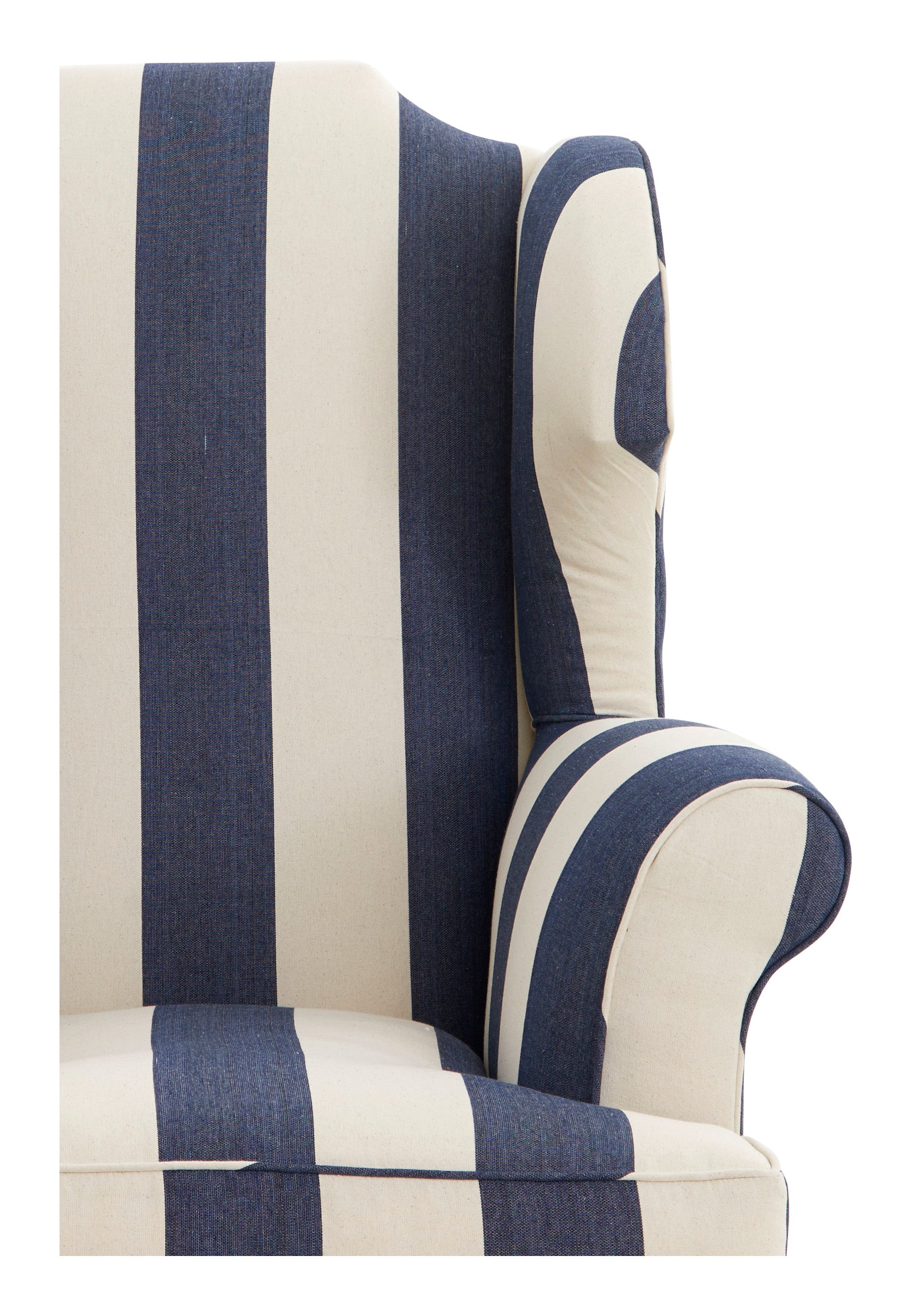 Striped wingback outlet chairs