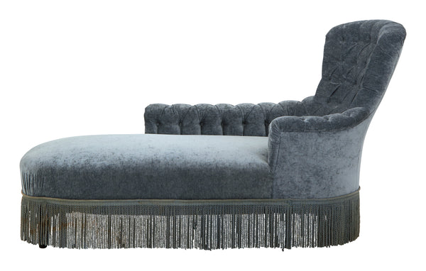 Antique Velvet Chaise Lounge