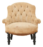 Antique Tufted Unupholstered Chair