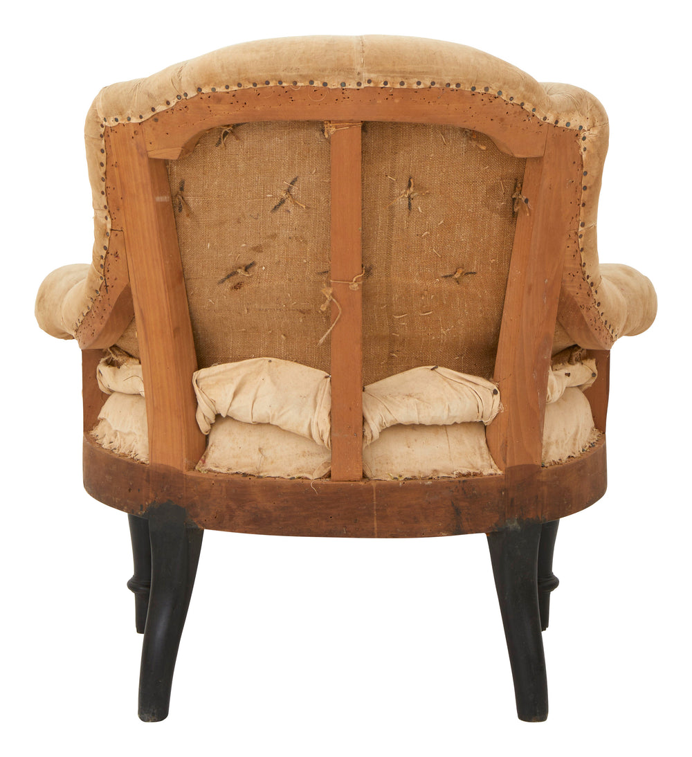 Antique Tufted Unupholstered Chair