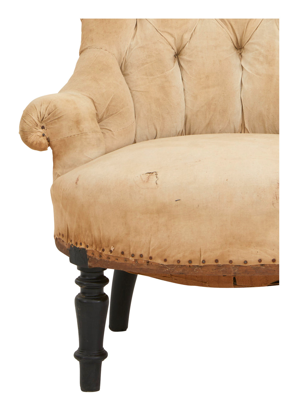 Antique Tufted Unupholstered Chair