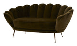 Vintage Green Scalloped Sofa