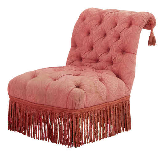 Antique Pink Napoleon III Slipper Chair