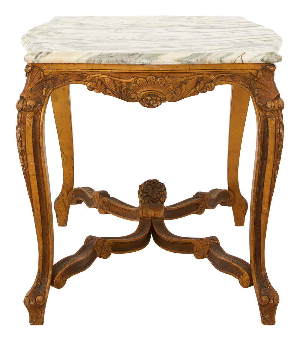 Antique Gilt Marble Top Table