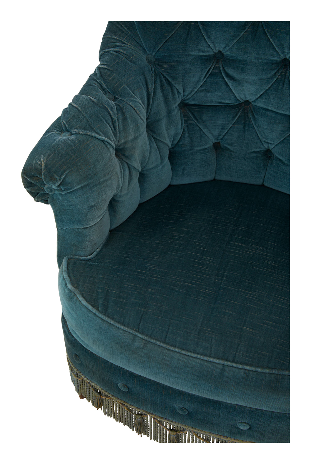 Antique Velvet Tufted Chair