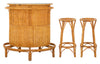 Vintage Bamboo Bar & 2 Stools