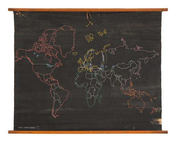 Vintage World Chalkboard Map