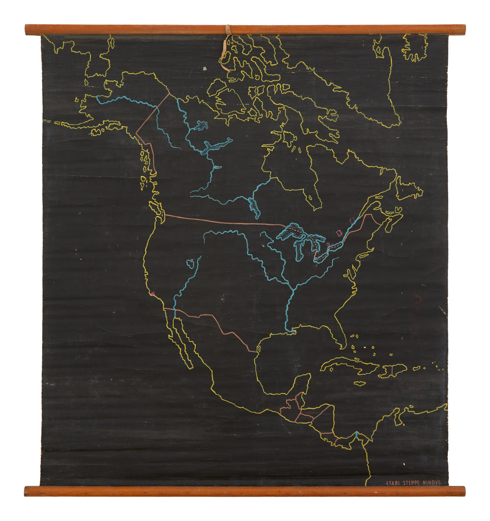 Vintage Chalkboard Map of North & South America