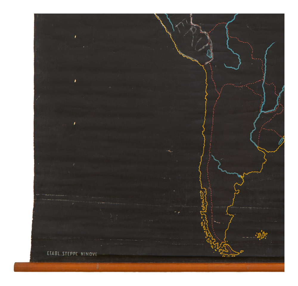 Vintage Chalkboard Map of North & South America