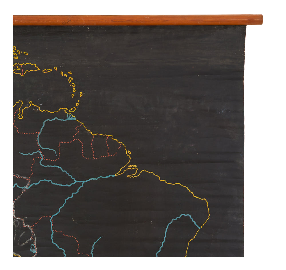 Vintage Chalkboard Map of North & South America