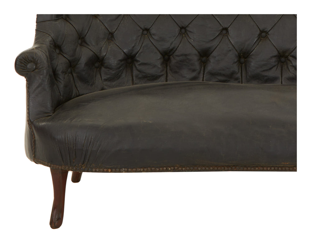 Antique Napoleon III Leather Sofa