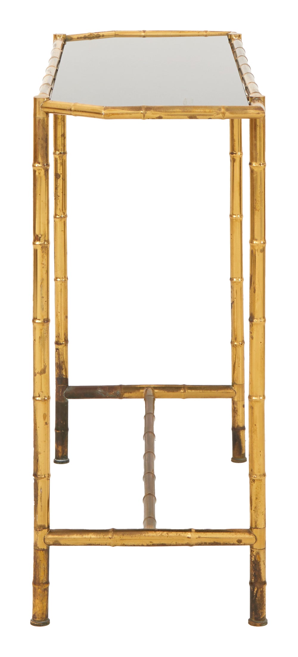 Vintage Brass Faux Bamboo Console Table