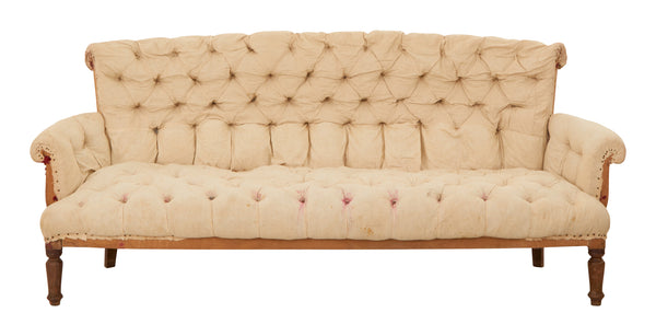 Antique Unupholstered Tufted Sofa