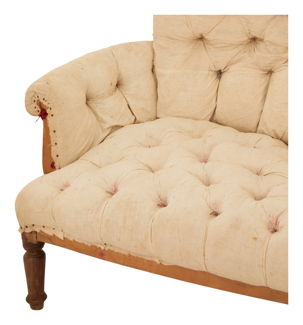 Antique Unupholstered Tufted Sofa