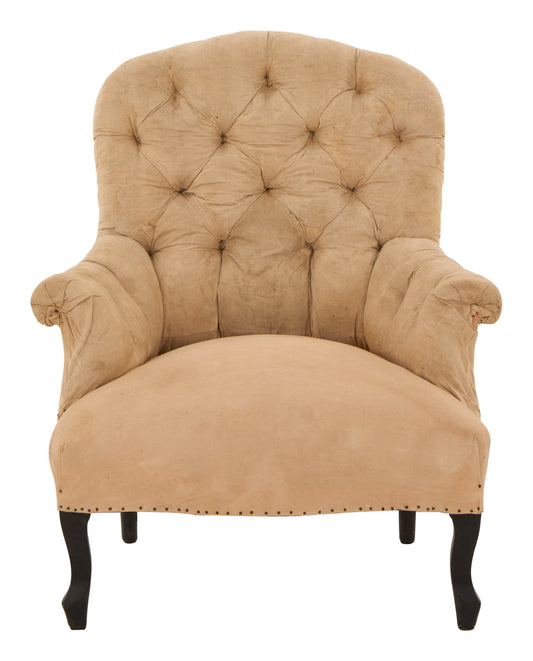 Antique Unupholstered Tufted Chair