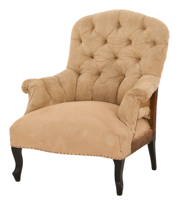 Antique Unupholstered Tufted Chair