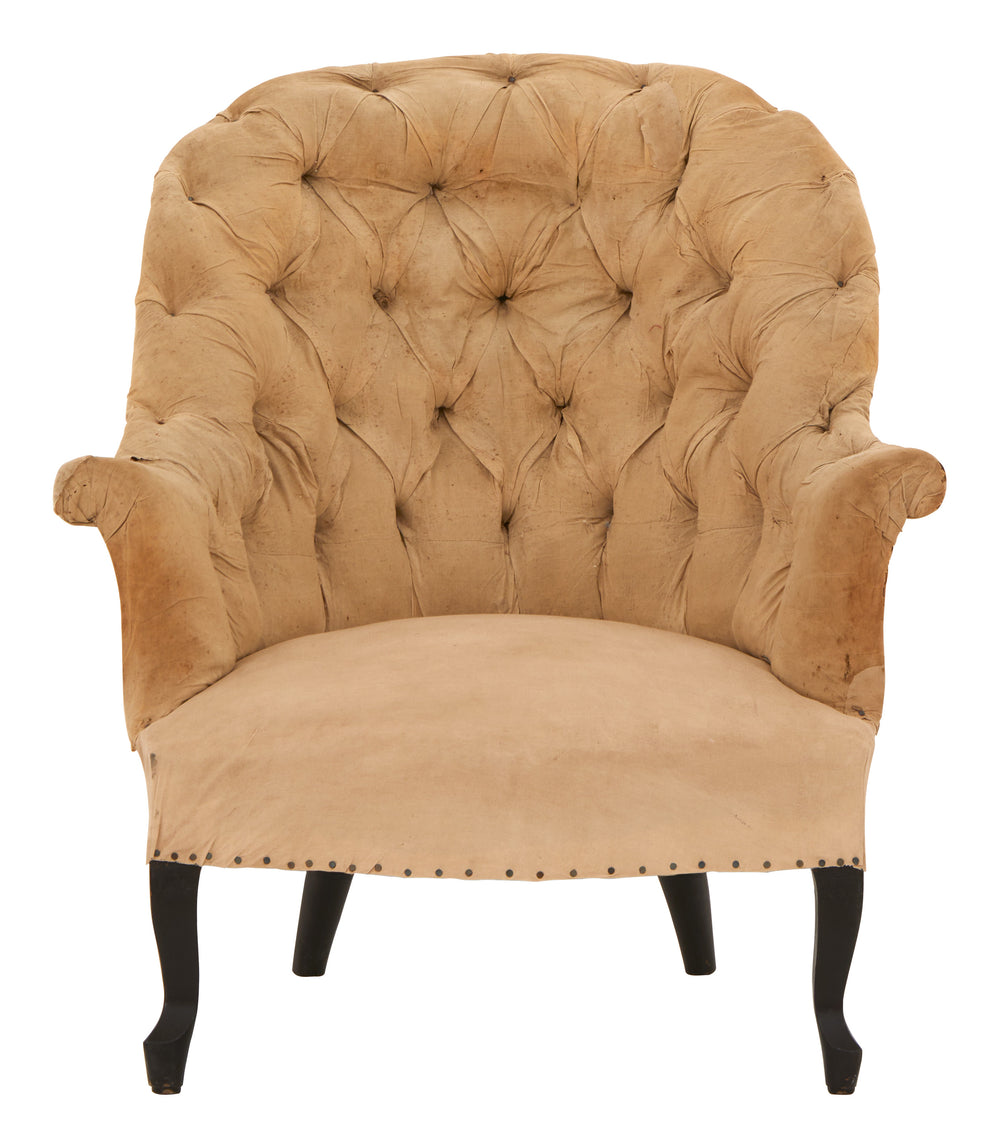 Antique Unupholstered Tufted Chair