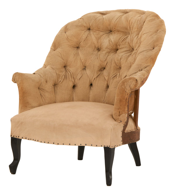 Antique Unupholstered Tufted Chair