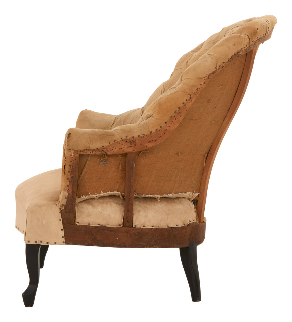 Antique Unupholstered Tufted Chair