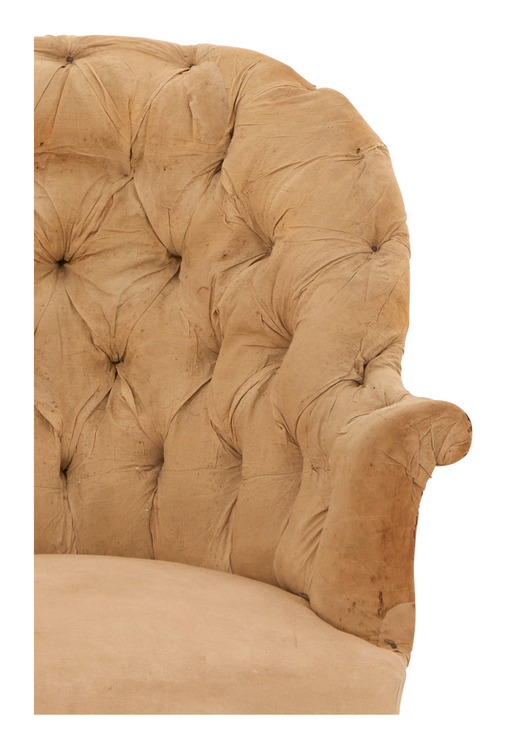 Antique Unupholstered Tufted Chair