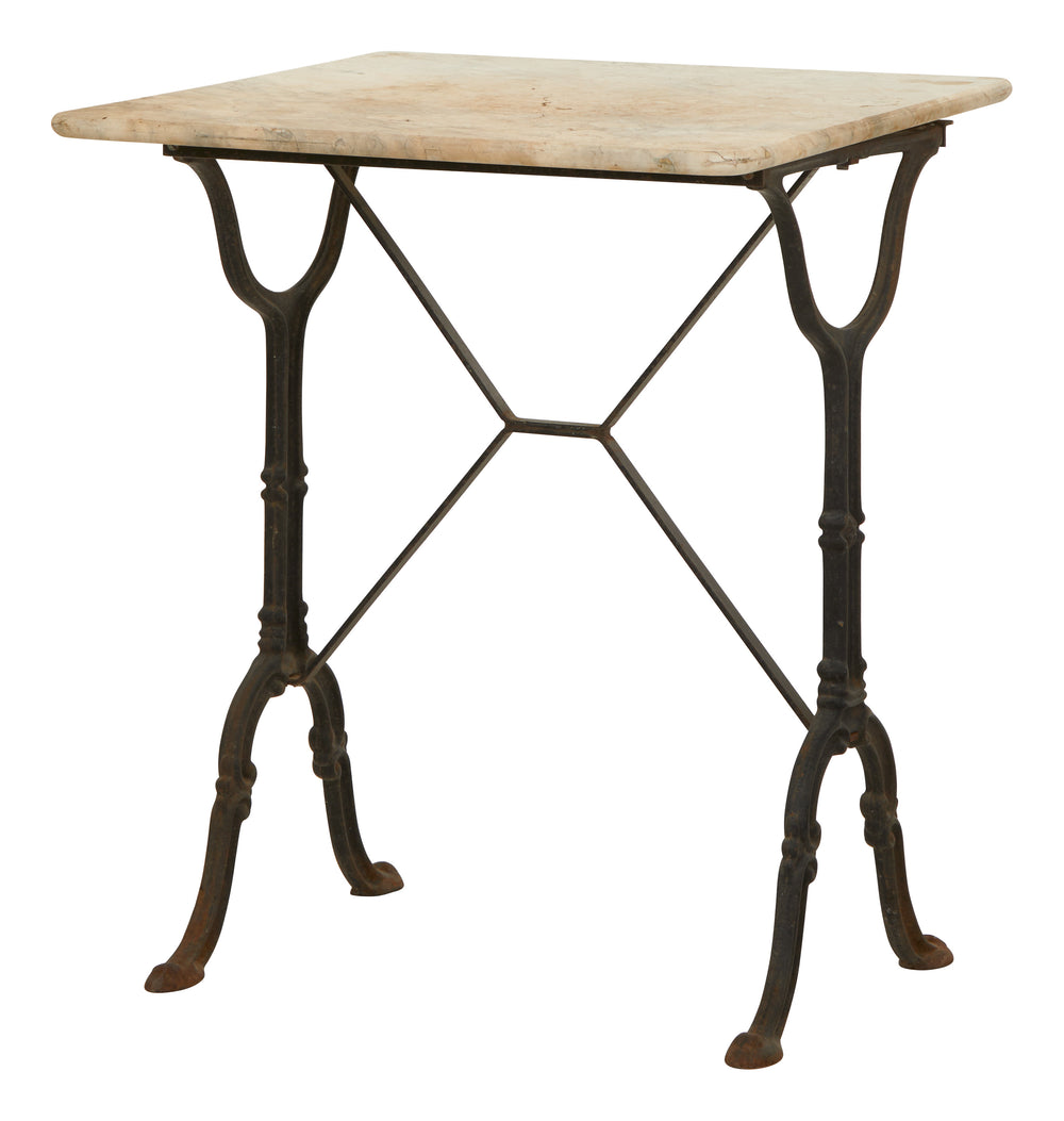 Vintage Square Marble Top Bistro Table