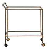 Vintage Brass Faux Bamboo Barcart