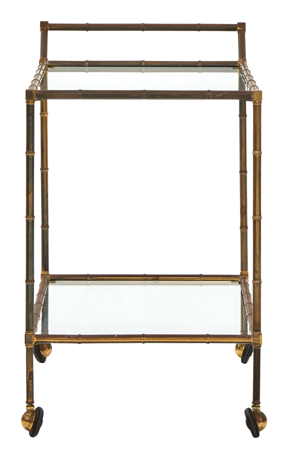 Vintage Brass Faux Bamboo Barcart