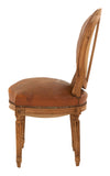 Antique Leather Oval Back Chair